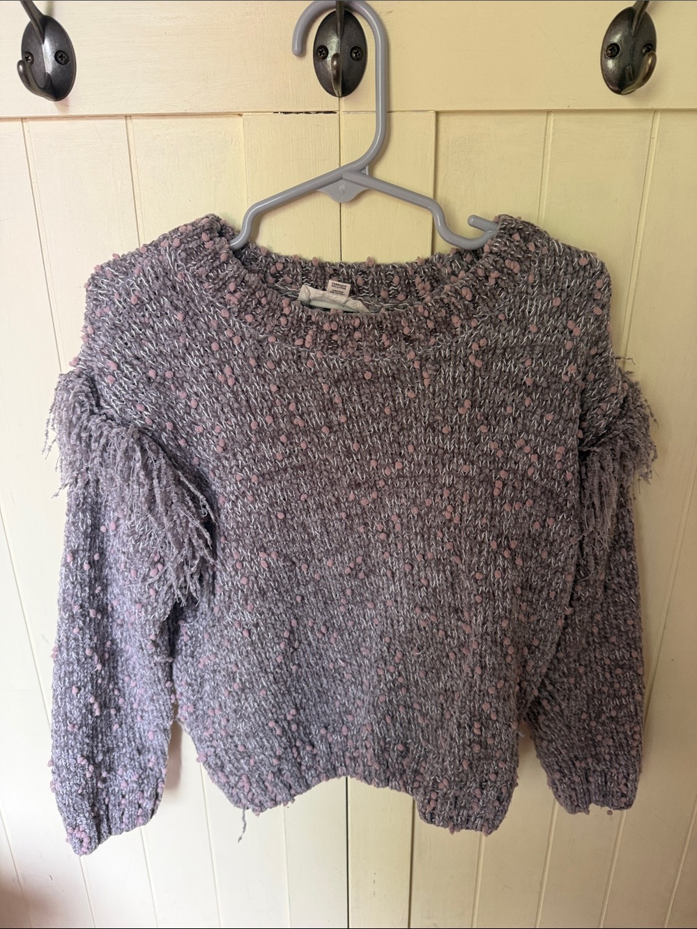 Jessica Simpson Textured Fringe Crew Sweater